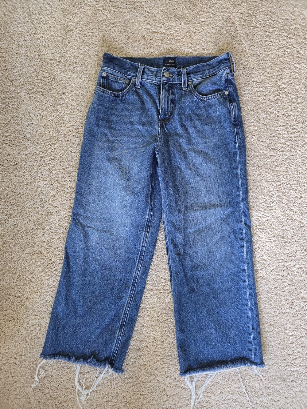 J. Crew 26P 90s Vintage Baggy Cropped Blue Jeans